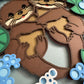 Otter couple 3D paper art in a shadowbox