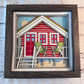 Beach house 3D paper art in a shadowbox