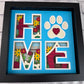 Home- Dog design 3D paper art in a shadowbox