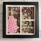 Spring porch scene with blanket 3D paper art in a shadowbox