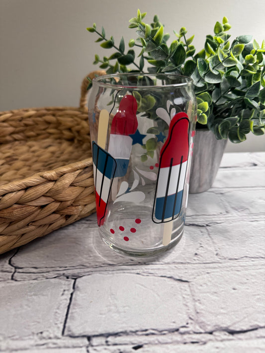 Bomb pop beer can glass