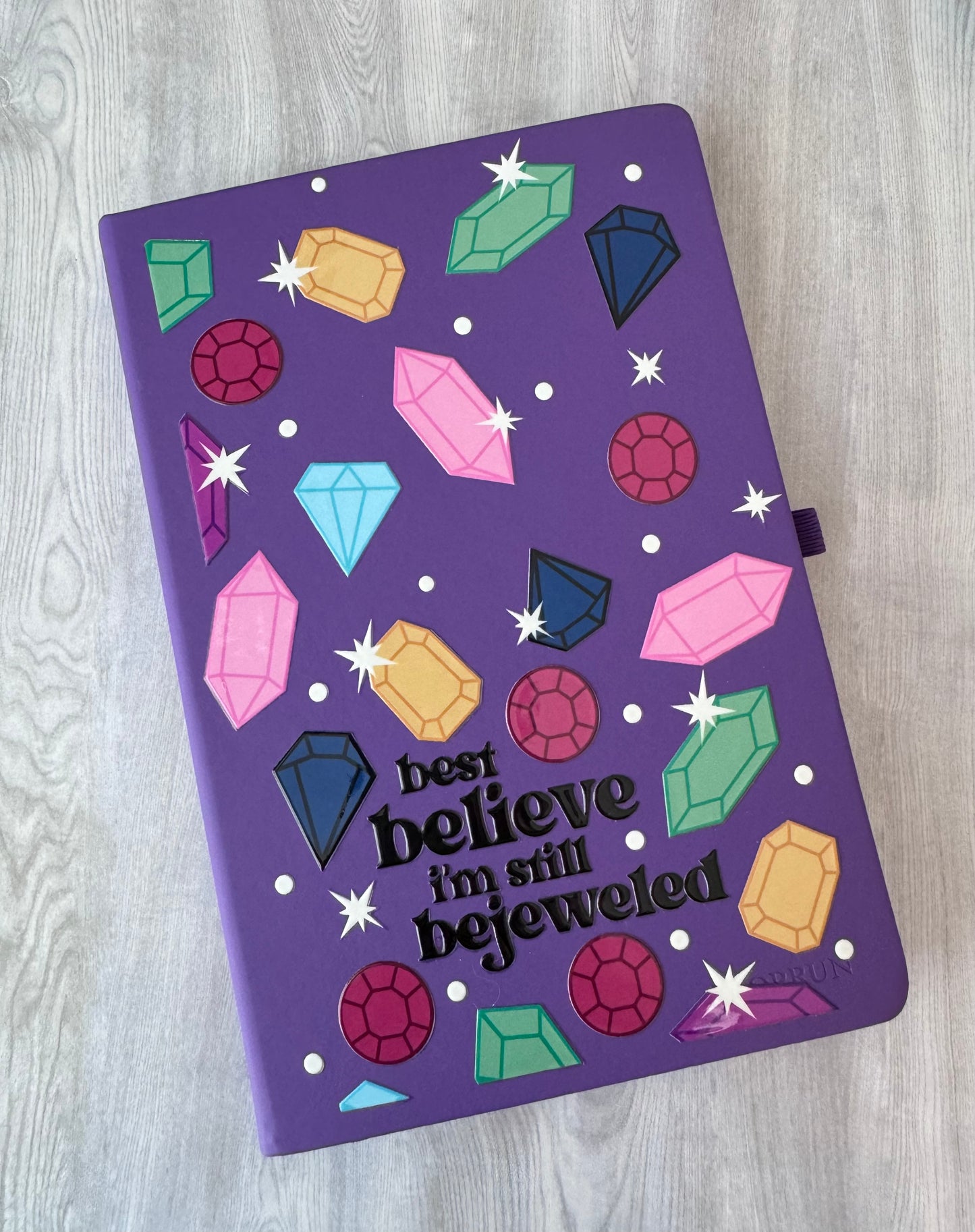 Bejeweled front and back decorated blank journal