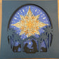 Nativity star 3D paper art in a shadowbox