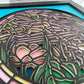 Stained glass dragonfly 3D paper art in a shadowbox