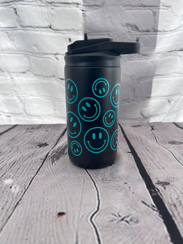 Smiley face 12oz kids water bottle – Olivia Reagan Designs