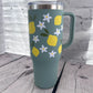 Lemon floral 40oz tumbler with handle