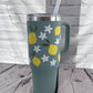 Lemon floral 40oz tumbler with handle