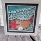 Ocean tide with shells 3D paper art in a shadowbox