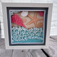 Ocean tide with shells 3D paper art in a shadowbox