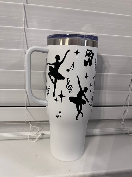 Ballerina 40oz handle insulated tumbler with slide lid and straw