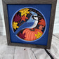 Fall blue jay 3D paper art in a shadowbox