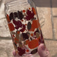 Fall leaves with acorns beer can glass