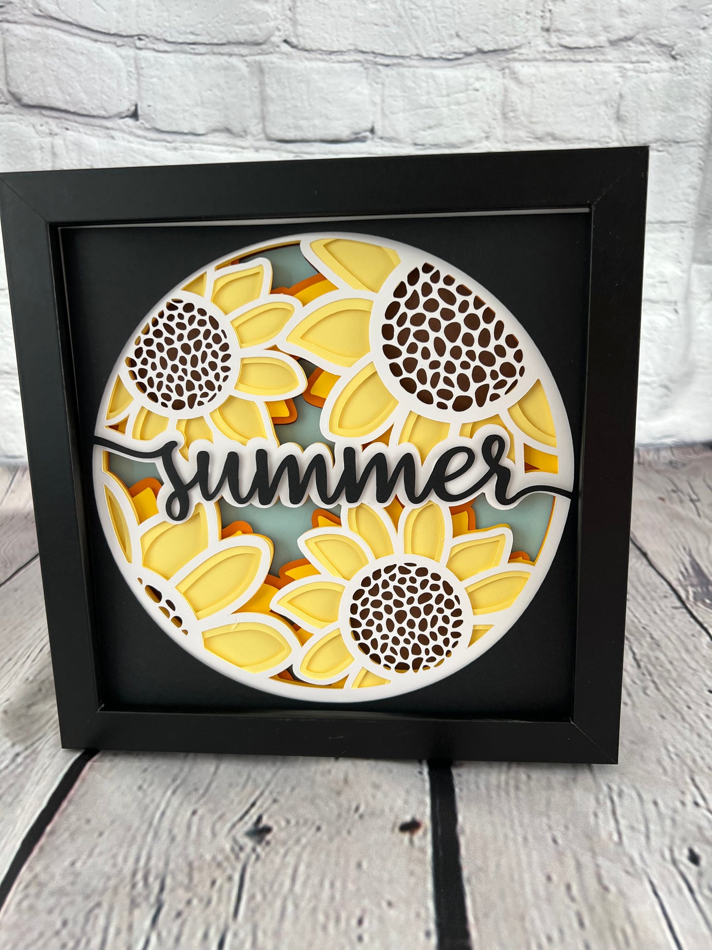 Summer 3D paper art shadowbox