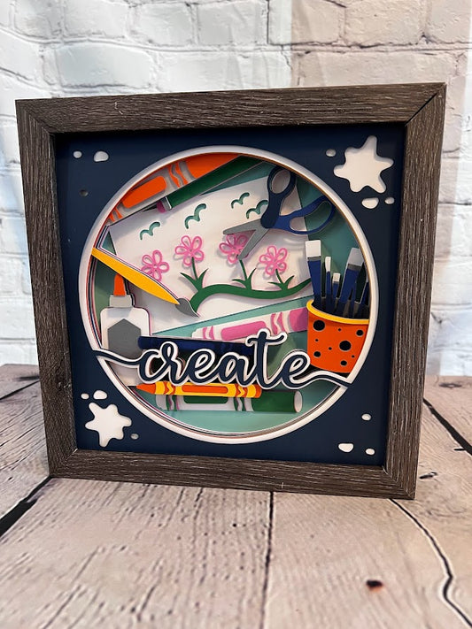 Create: Arts and crafts 3D paper art in a shadowbox