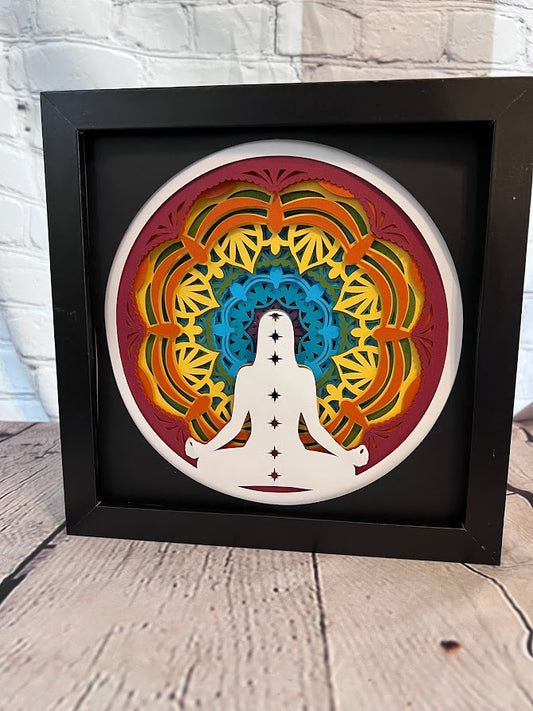 Chakra 3D paper art shadowbox