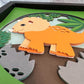 Triceratops cartoon 3D paper art in a shadowbox