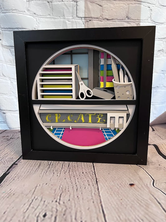 Create: cutting machine 3D paper art in a shadowbox