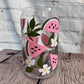 Watermelon floral beer can glass