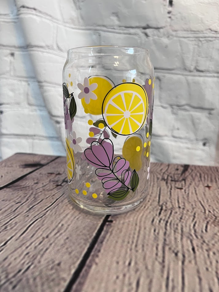 Lavender lemonade beer can glass