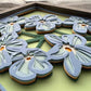 Blue flowers 3D paperart shadowbox