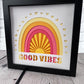 Good vibes sunshine 3D paper art in a shadowbox