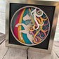 Unicorn with rainbow 3D paper art shadowbox