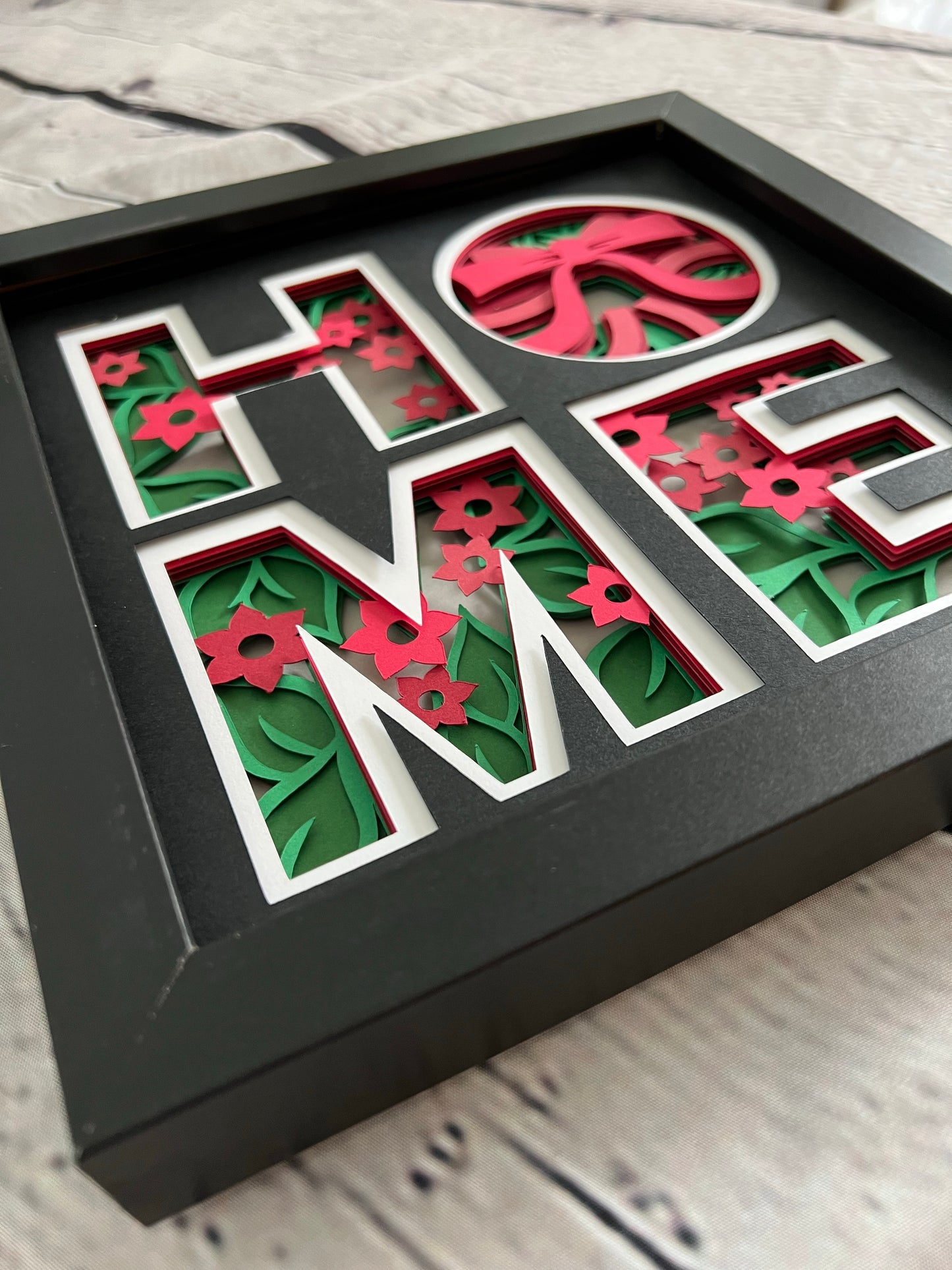 Home- Christmas 3D paper art shadowbox