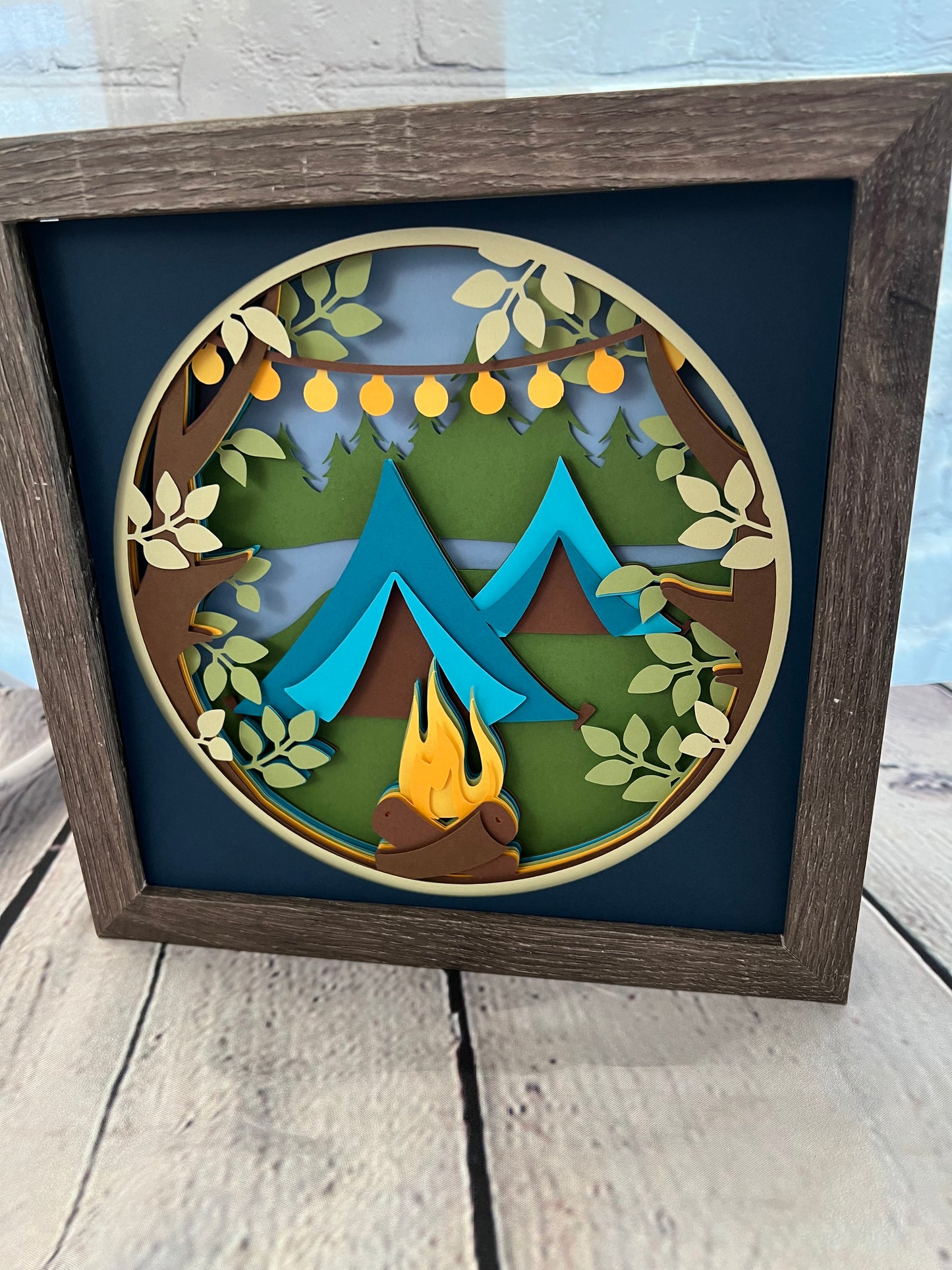 Tent 3D paper art shadowbox