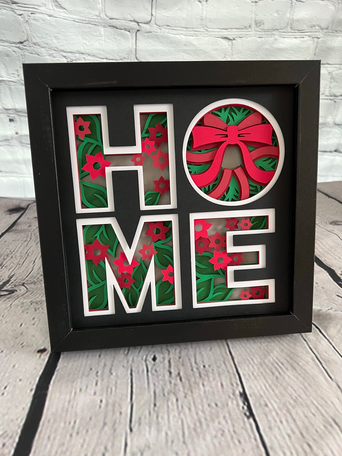 Home- Christmas 3D paper art shadowbox