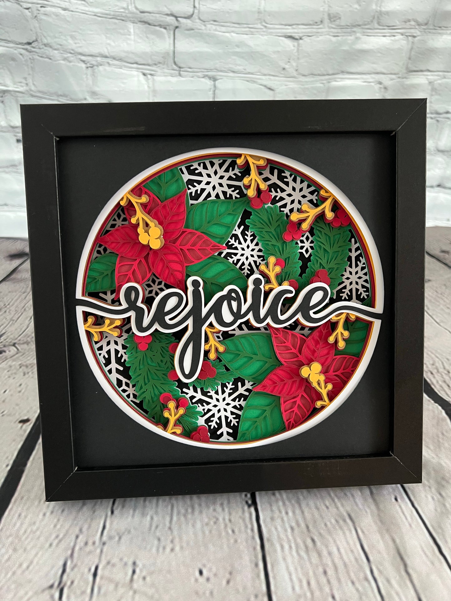 Christmas rejoice 3D paper art shadowbox