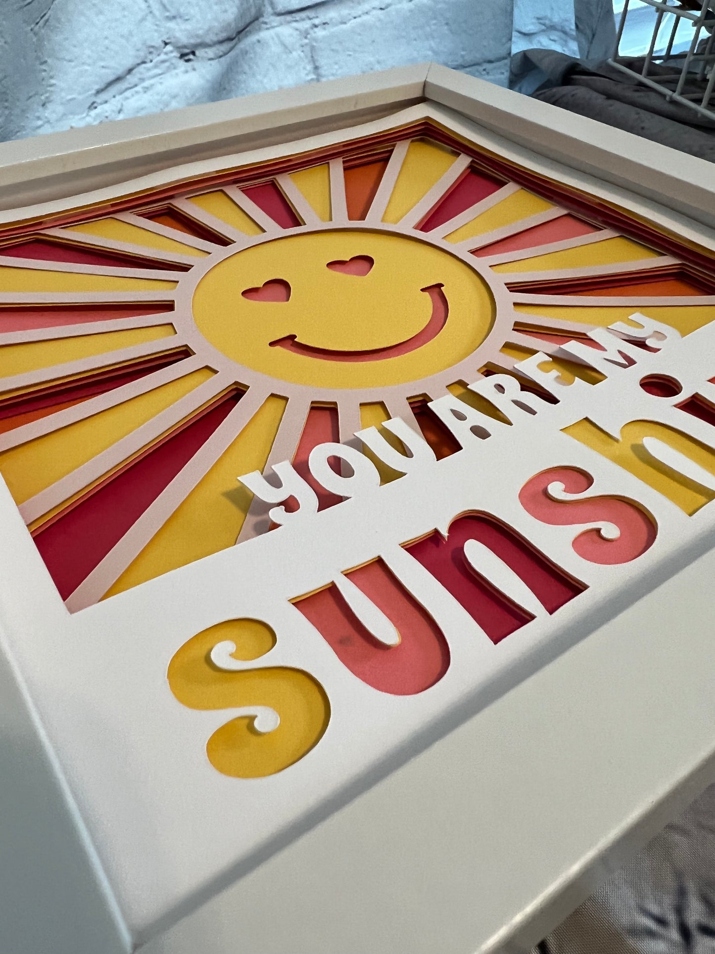 You are my sunshine sun 3D paper art shadowbox