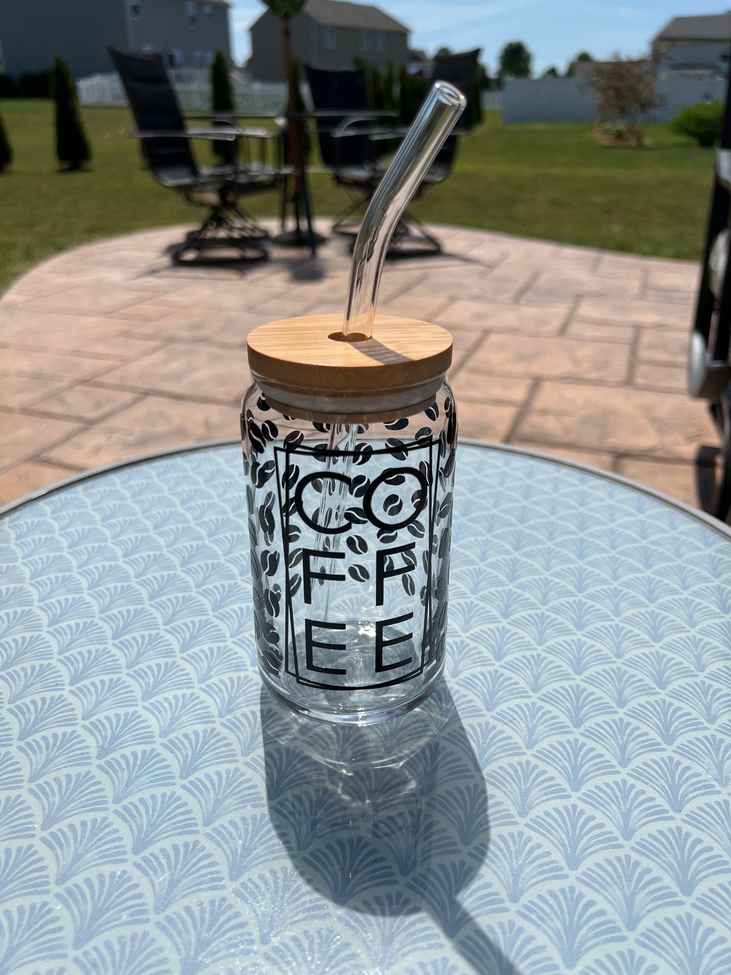 Coffee with coffee beans beer can glass