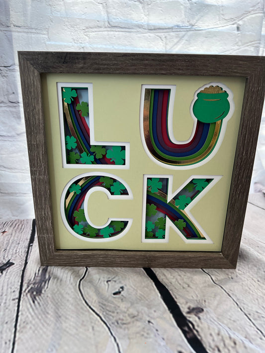 Luck 3D paper art shadowbox