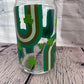 Four leaf clover rainbow beer can glass
