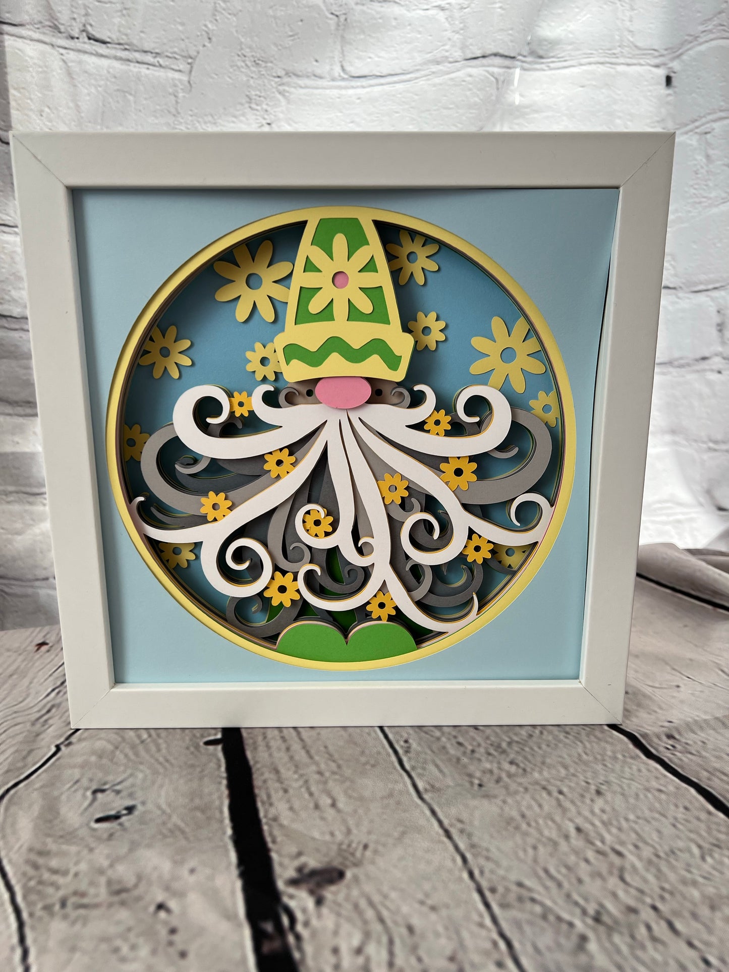 Easter gnome- beard 3D paper art shadowbox