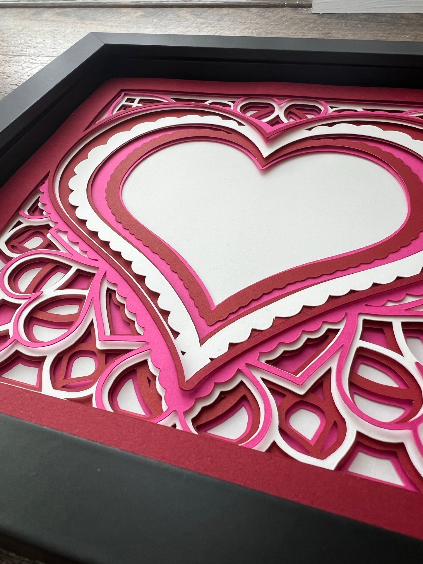 Heart photo 3D paper art shadowbox
