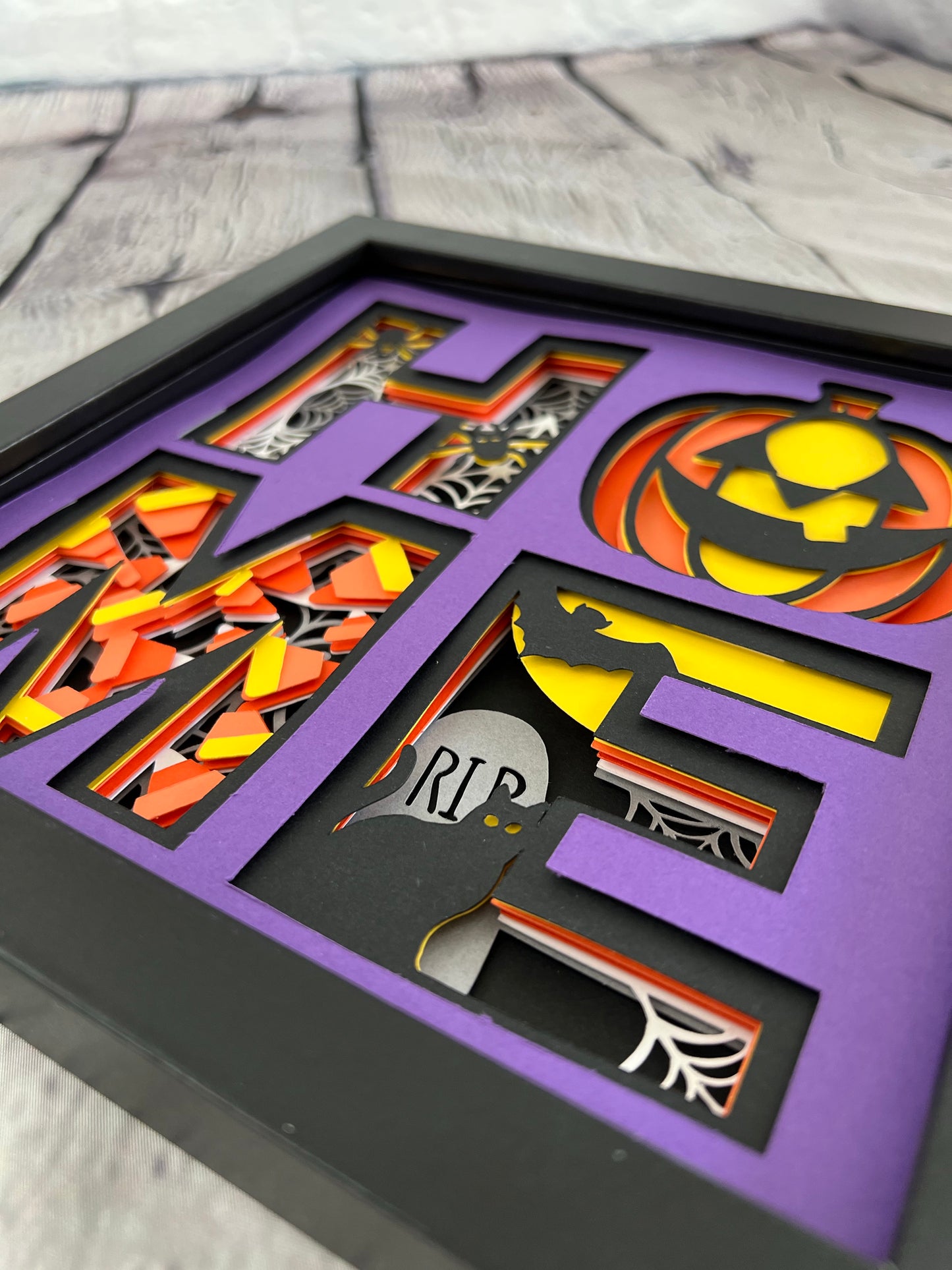 Home- Halloween 3D paper art shadowbox