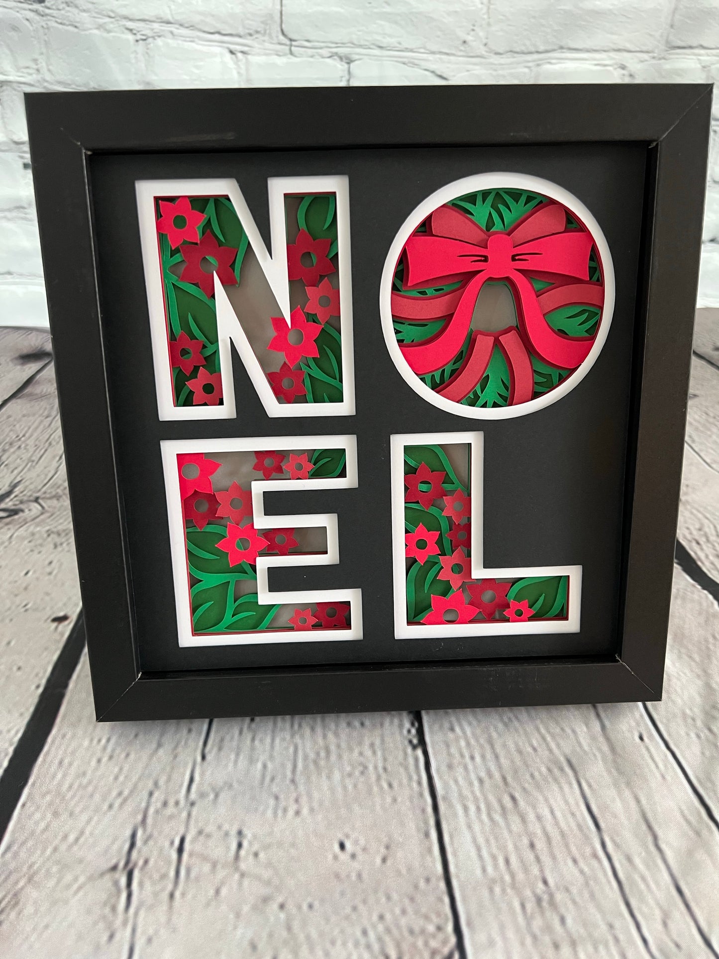 Christmas Noel 3D paper art shadowbox