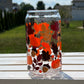 Fall leaves with acorns beer can glass