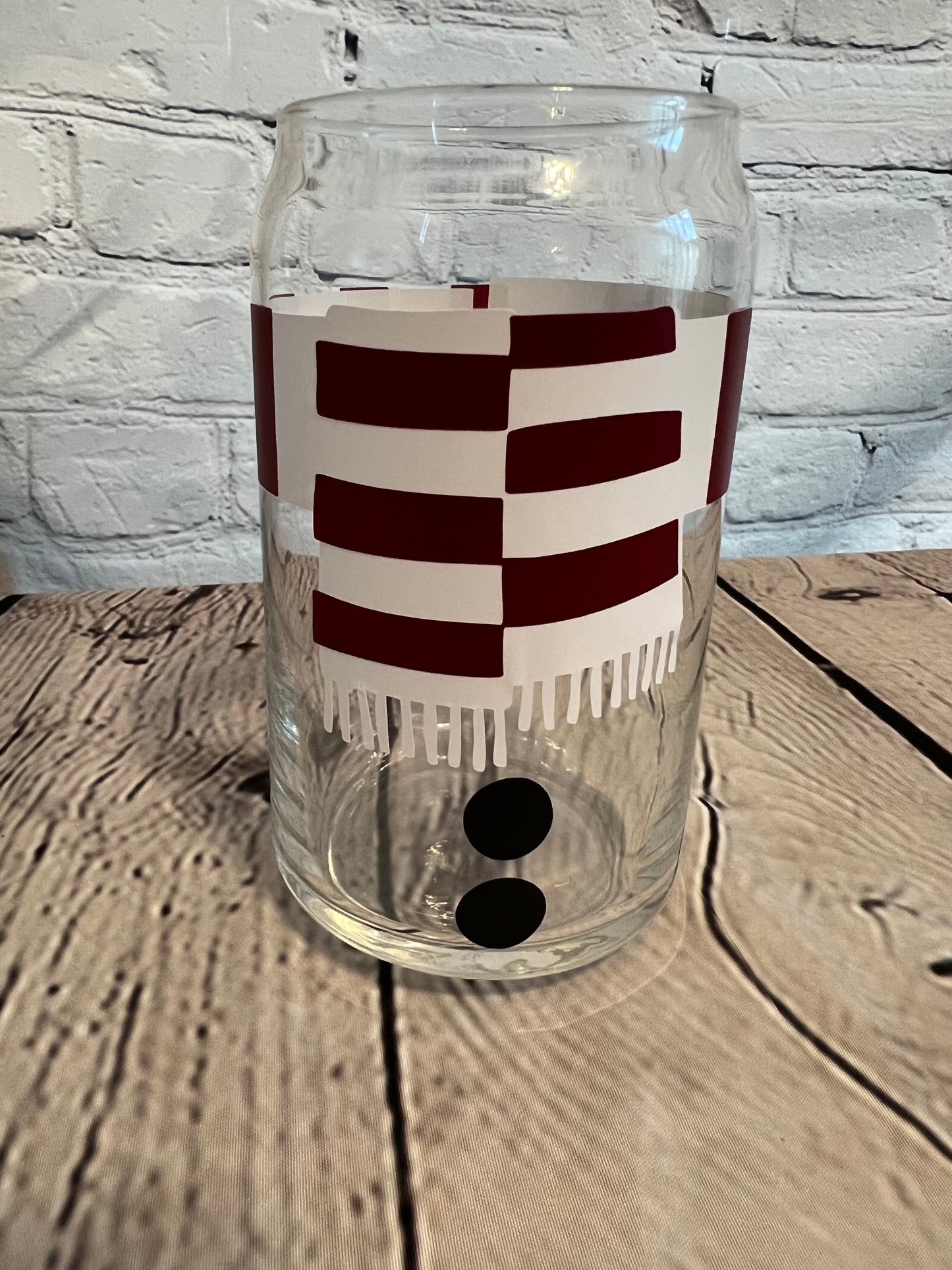 Winter scarf beer can glass