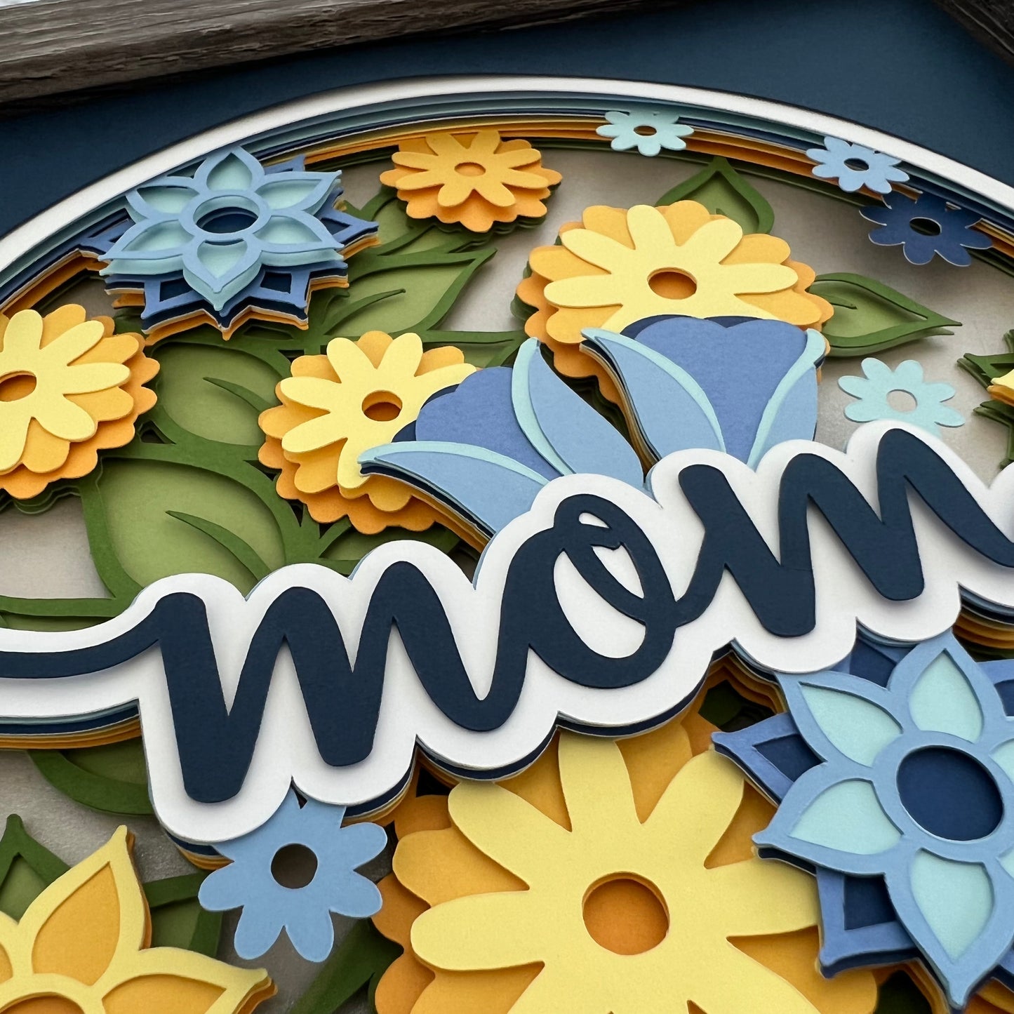 Mom floral 3D paper art shadowbox