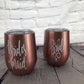 Bride rose gold wine set