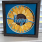 Hope sunflower 3D paper art in a shadowbox