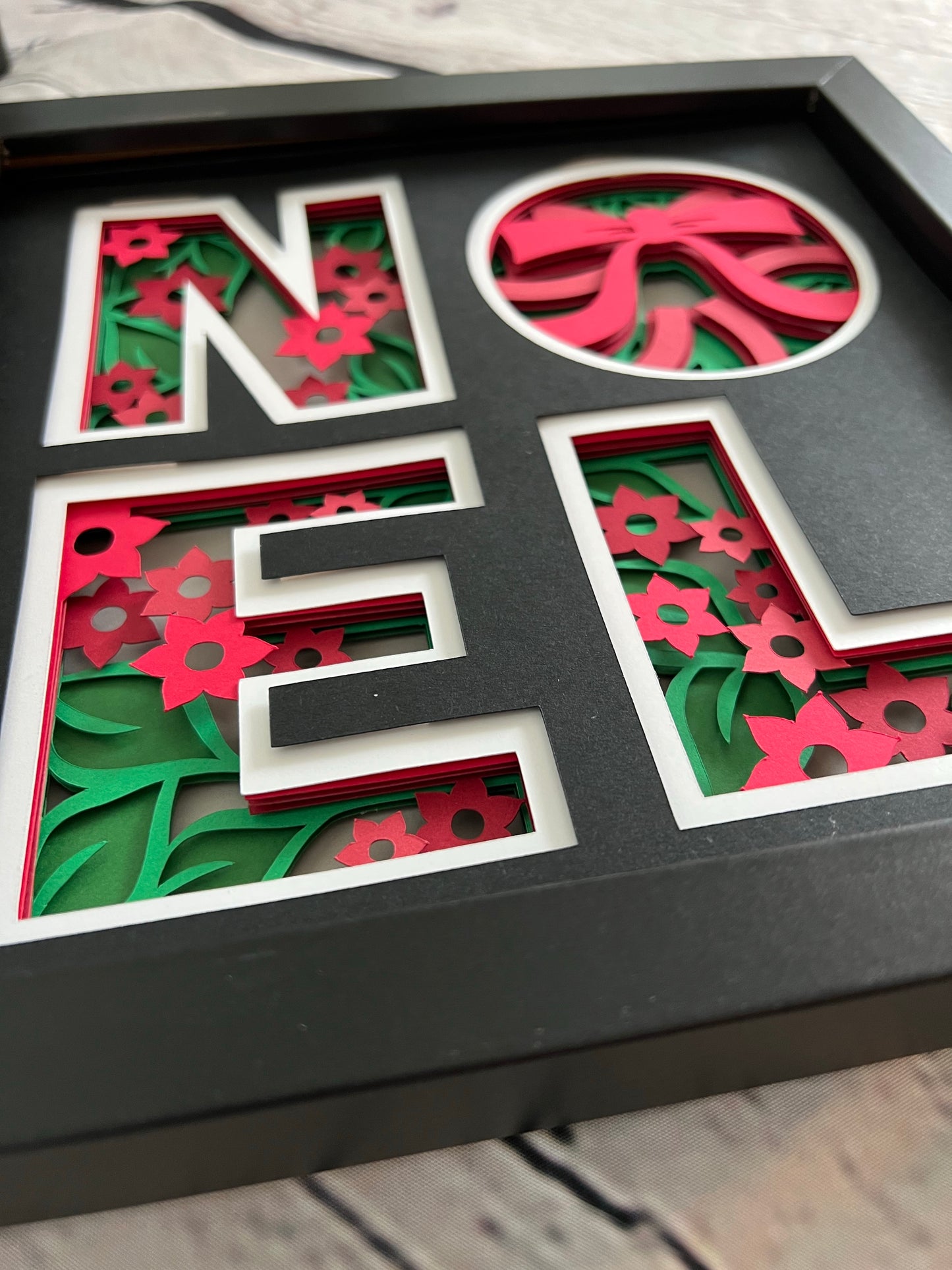 Christmas Noel 3D paper art shadowbox