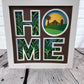 Home- Midwest farmhouse 3D paper art in a shadowbox