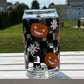 Checkerboard pumpkin beer can glass