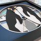 Penguin family 3D paper art in a shadowbox