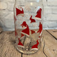 Santa hats beer can glass