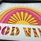 Good vibes sunshine 3D paper art in a shadowbox