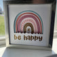 Be happy boho rainbow 3D paper art shadowbox